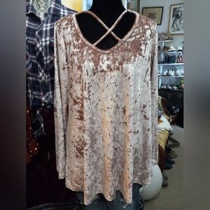 Pink Velour Long Sleeve Top Paired With Matching Bootie Boots Sz 9